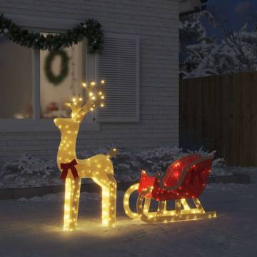 Christmas Decoration Reindeer & Sleigh | 100 LEDs Warm White