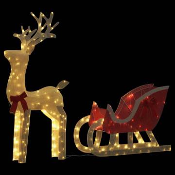 Christmas Decoration Reindeer & Sleigh | 100 LEDs Warm White