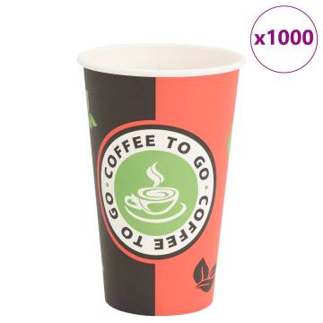 Paper Coffee Cups 1000 pcs 16oz Red and Black - Durable & Leak-proof