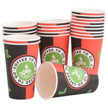 Paper Coffee Cups 1000 pcs 16oz Red and Black - Durable & Leak-proof