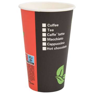 Paper Coffee Cups 1000 pcs 16oz Red and Black - Durable & Leak-proof