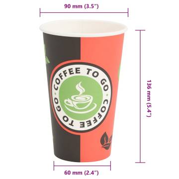 Paper Coffee Cups 1000 pcs 16oz Red and Black - Durable & Leak-proof