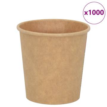 Buy 1000 Brown Paper Coffee Cups 4oz - Durable & Disposable