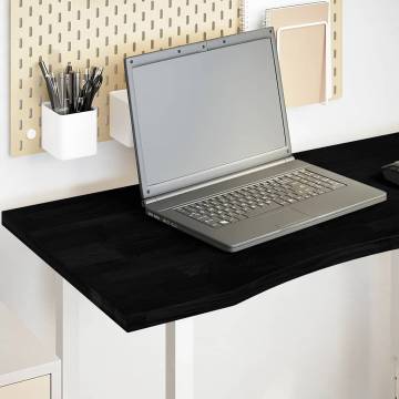 Solid Oak Desk Top - Dark Brown 100x60 cm | Hipo Market