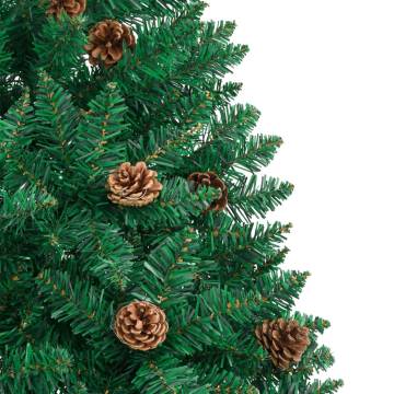 Slim Christmas Tree with Real Wood & Cones - 180 cm