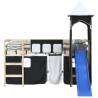 Loft Bed Curtains with Tower - White & Black Polyester | HipoMarket