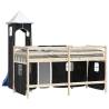 Loft Bed Curtains with Tower - White & Black Polyester | HipoMarket