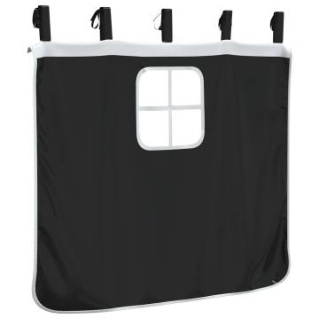 Loft Bed Curtains with Tower - White & Black Polyester | HipoMarket