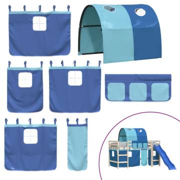 Curtains for Loft Bed with Tunnel - Blue Polyester Fun