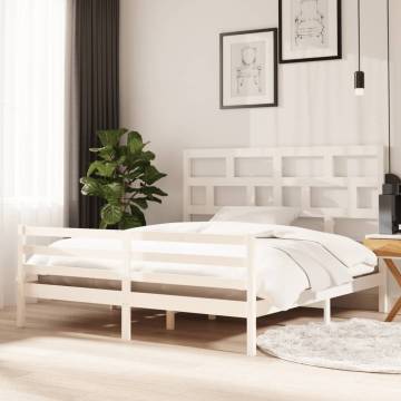 White Solid Wood Bed Frame 180x200 cm Super King Size