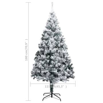 Flocked Snow Green 180 cm Artificial Christmas Tree - Hipomarket