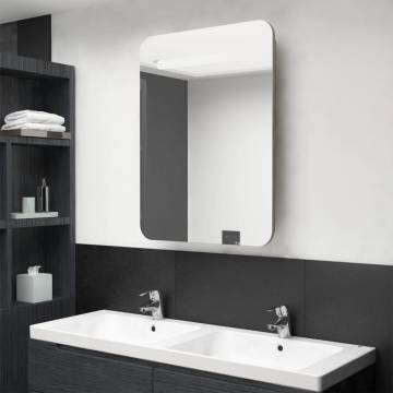 LED Bathroom Mirror Cabinet Oak 60x11x80 cm | Stylish Storage