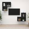 4 Piece Black TV Cabinet Set | Stylish Storage Solution