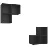 4 Piece Black TV Cabinet Set | Stylish Storage Solution