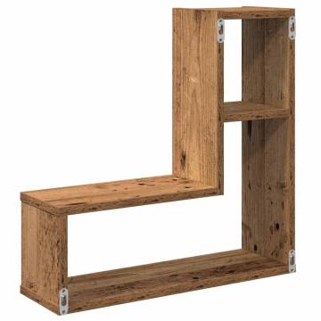 Wall Cube Shelves 2 pcs Old Wood - Stylish Storage Solution