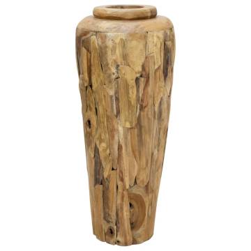 Rustic Solid Teak Wood Decoration Vase - 40x100 cm | HipoMarket