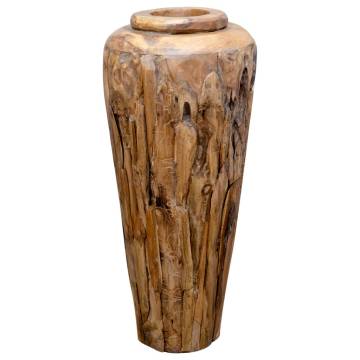 Rustic Solid Teak Wood Decoration Vase - 40x100 cm | HipoMarket