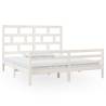 White Solid Wood Bed Frame 180x200 cm Super King Size