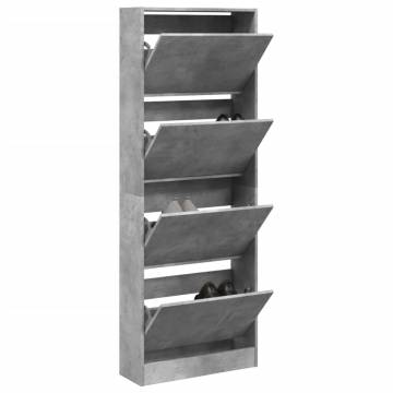 Shoe Cabinet Concrete Grey 60x21x163.5 cm - HipoMarket