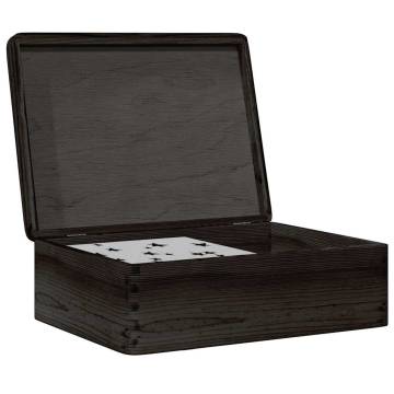 Wooden Box with Lid - Black Solid Pine 40x30x13 cm | HipoMarket