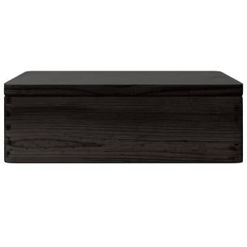 Wooden Box with Lid - Black Solid Pine 40x30x13 cm | HipoMarket