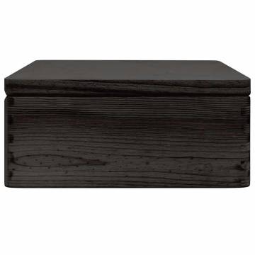 Wooden Box with Lid - Black Solid Pine 40x30x13 cm | HipoMarket