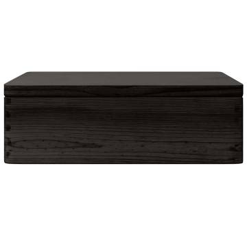 Wooden Box with Lid & Handles - Black Pine Storage | HipoMarket