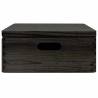 Wooden Box with Lid & Handles - Black Pine Storage | HipoMarket