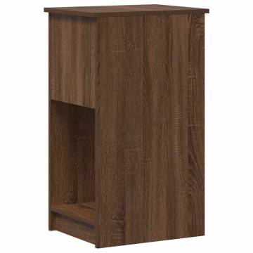 Computer Tower Stand with Drawer - Brown Oak | HipoMarket