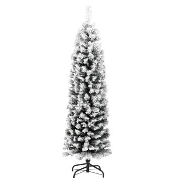 Slim Flocked Snow Christmas Tree 150cm | Hipomarket UK