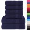 6 Piece Navy Blue Towel Set - 100% Cotton, 360 gsm