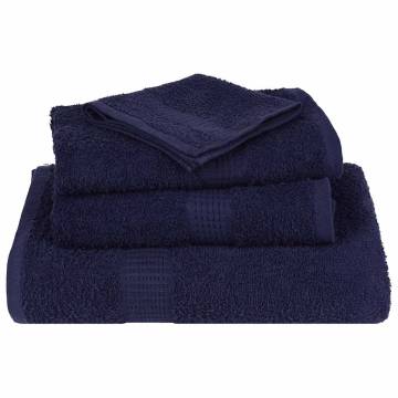 6 Piece Navy Blue Towel Set - 100% Cotton, 360 gsm