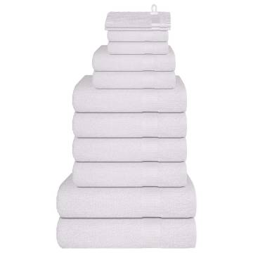 12 Piece White Towel Set - 100% Cotton, 360 gsm Quality