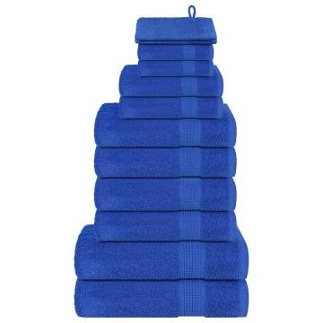 12 Piece Blue Towel Set - 100% Cotton, 360 GSM | HipoMarket