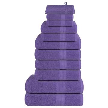 12 Piece Purple Towel Set | 100% Cotton | Soft & Absorbent