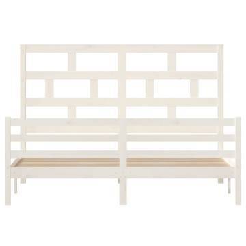 White Solid Wood Bed Frame 180x200 cm Super King Size