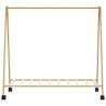 Bamboo Clothes Rack with Shelves and Wheels - 106x34x106.5 cm