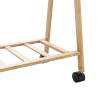 Bamboo Clothes Rack with Shelves and Wheels - 106x34x106.5 cm