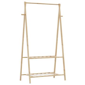 Bamboo Clothes Rack with Shelves - Space-Saving & Durable