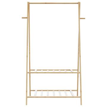 Bamboo Clothes Rack with Shelves - Space-Saving & Durable