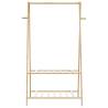 Bamboo Clothes Rack with Shelves - Space-Saving & Durable