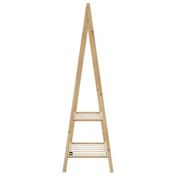 Bamboo Clothes Rack with Shelves - Space-Saving & Durable