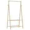 Bamboo Clothes Rack with Shelves - Space-Saving & Durable