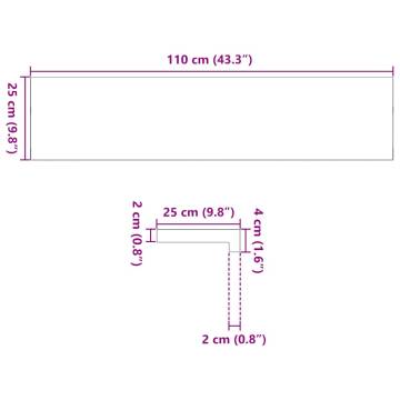 Window Sills 2 pcs Dark Brown Solid Oak - 110x25x2 cm