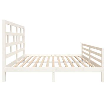 White Solid Wood Bed Frame 180x200 cm Super King Size