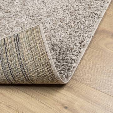 Shaggy Rug PAMPLONA High Pile Modern Beige 140x200 cm | HipoMarket