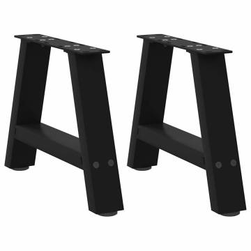 Stylish A-Shaped Coffee Table Legs - Black Steel (2 pcs)