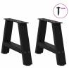 Stylish A-Shaped Coffee Table Legs - Black Steel (2 pcs)