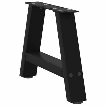 Stylish A-Shaped Coffee Table Legs - Black Steel (2 pcs)