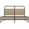 Smoked Oak Bed Frame 135x190 cm - Durable & Elegant Design